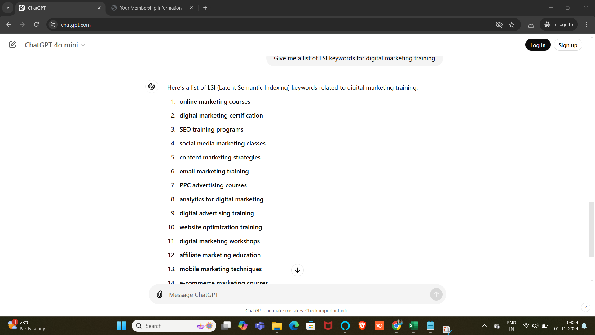 chatgpt - LSI keywords