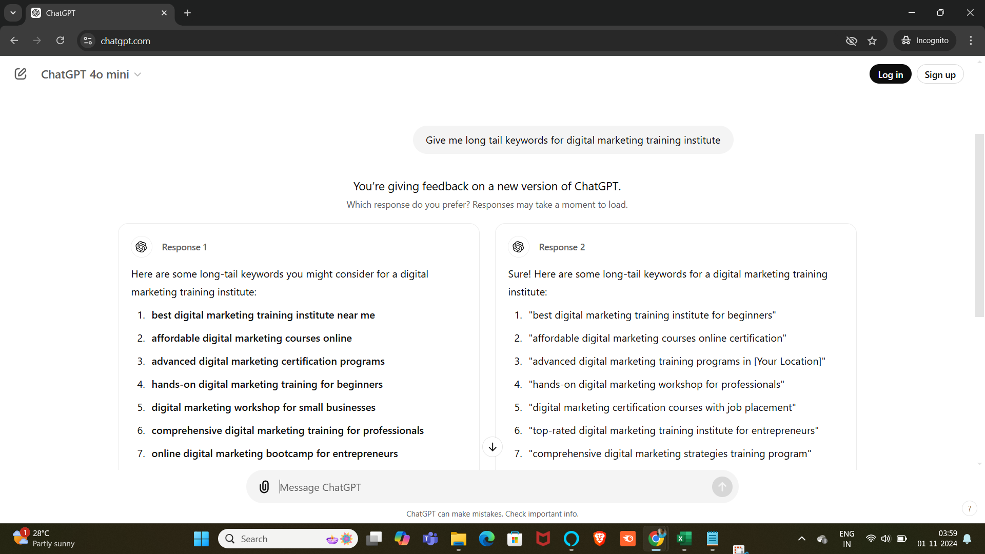 chatgpt for longtail keywords